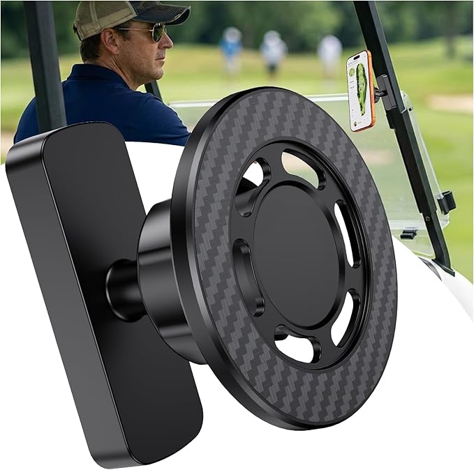 Magnetic Golf Cart Phone Holder Compatible with MagSafe iPhone 12–17, 360° Rotation Strong Magnet Phone Mount, One-Hand Snap-On, 2026 Golf Accessories Essentials Gadgets Fits EZGO, Club Car, Yamaha