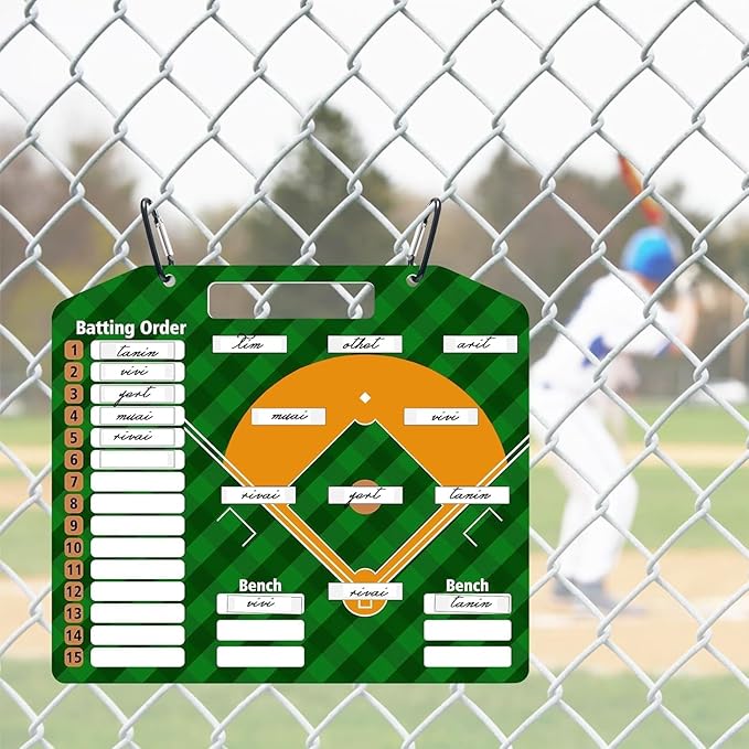 Magnetic Baseball Coach Tactical Board - Dry Erase Lineup & Strategy Planning Board for Baseball Training, Games Dugout Tactics, Baseball Coaching Accessories with Storage Bag
