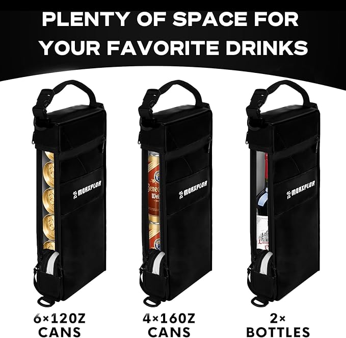 Golf Cooler Bag - 6 Can Insulated Beer Sleeve Soft Cooler,Golf Cart Accessories,Golf Club Bag Accessories