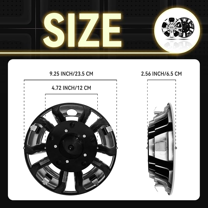 Golf Cart SS Wheel Covers Hub Caps for EZGO Club Car Yamaha, 8 inch Golf Cart Hub Caps, Set of 4 Wheel Covers