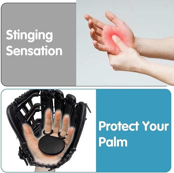 2PCS Palm Guard Baseball Glove Wrap, 2 Sizes Premium Silicone Palm Protector for Impact Absorption | Palm Baseball Hand Guard Glove Padding Accessory Gear, Shock Pad Training Aid for Softball Gear