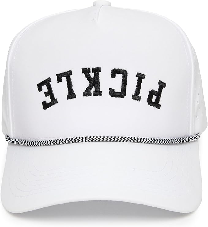 Funky Junque Performance Waterproof Golf Rope Hat – Cool Breathable Workout 5 Panel Snapback Cap for Men