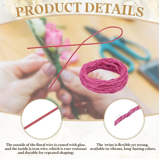 uxcell 50Pcs 2 Gauge Floral Wire, 11.81" Length Flower Stem Wires - Image 3