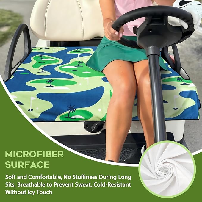Golf Cart Seat Covers Club Car Golf Cart Accessories for Men Women Golf Carts Seat Towel Blanket 2-Seat Golf Cart Decorations