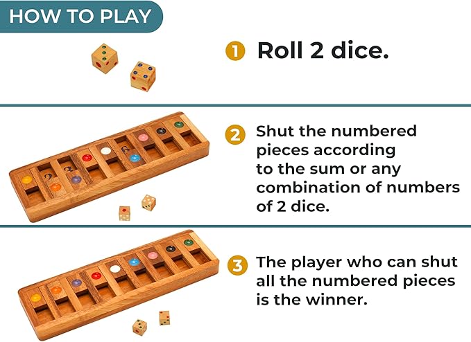 BSIRI Shut The Box Board Games - Image 4