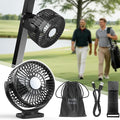 Minthouz Magnetic Golf Cart Fan, Rechargeable 12000mAh Fan, 3-Speed 360° Rotation, Timer Function, LED Lighting, Magnetic Base & Strap, Compatible with EZGO, Club Car, Yamaha Golf Carts