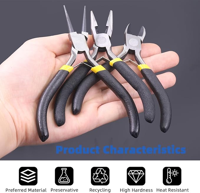 Glarks 8Pcs Jewelry Making Pliers Tools Kit includes Needle Nose Pliers - Image 6