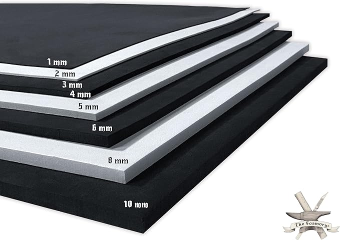 Shape Retention EVA Cosplay Foam 3mm 14x39 inch Black or White High Density EVA by TheFoamory