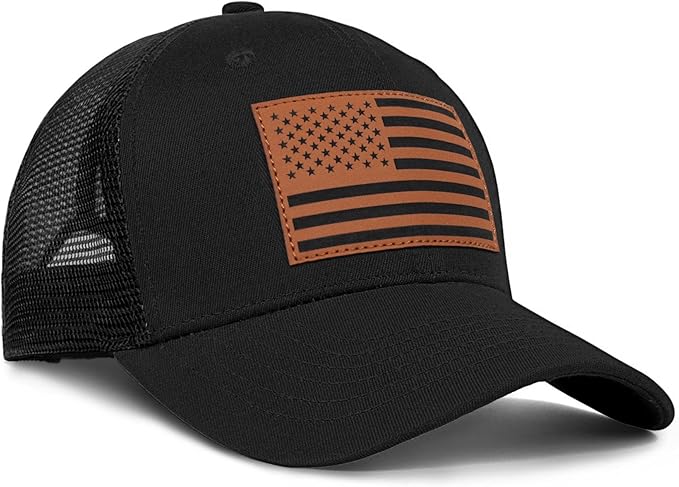 American Flag Trucker Hat - Snapback Hats for Men Women Baseball Cap - Breathable Mesh & Adjustable Fit for Casual Wear
