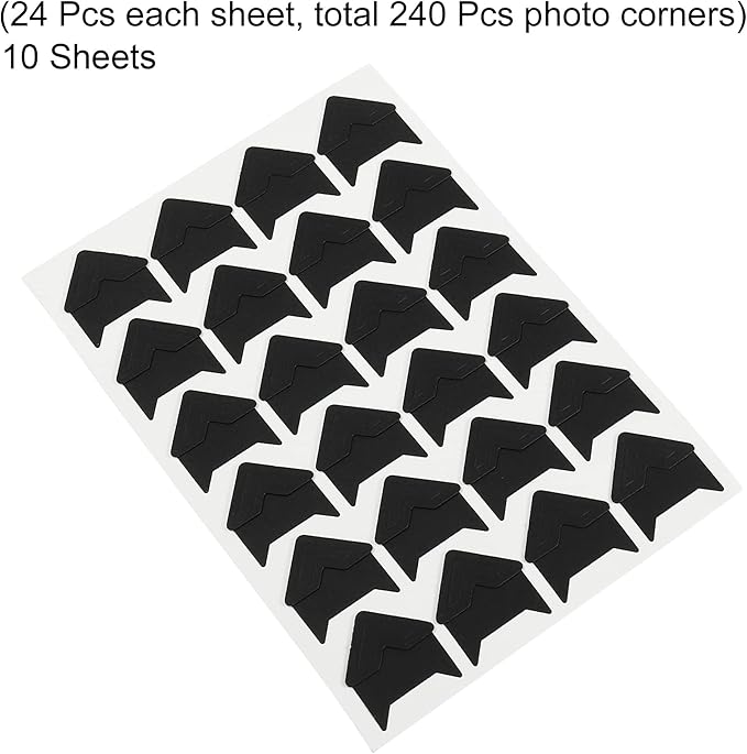 PATIKIL Photo Corners, 10 Sheets/240 Pcs Self Adhesive DIY Picture Mounting - Image 3