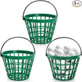 Bekith 3 Pack Small Plastic Golf Ball Basket, Golf Ball Container Golf Bucket with Handle, Holds 25 Balls, Green