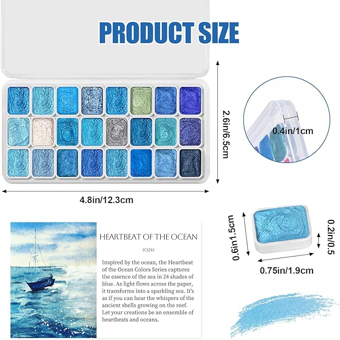 Mini Glitter Watercolor Paint Set - Image 2