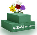 3 PCS Wet Floral Foam Blocks for Fresh Flowers, Each Green Foam for Flower by FLORABELS