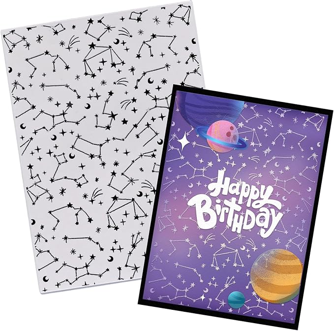 Threetols 3-D Textured Impressions Embossing Folder, Star Background Embossing by Threetols