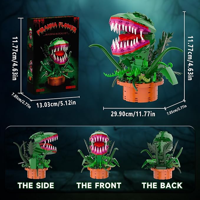 Audrey 2 Cannibal Flower Building Block Set, Little Shop of Horrors Piranha - Image 3