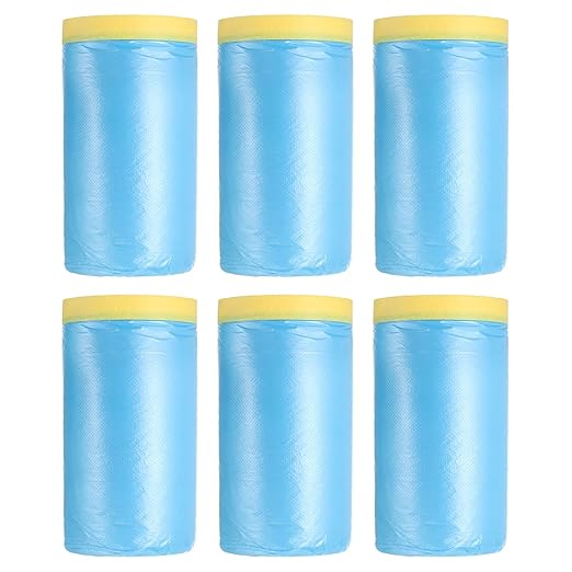 uxcell Pre-Taped Masking Film, 3.6ft x 82ft Plastic Paint Drop Cloth by uxcell