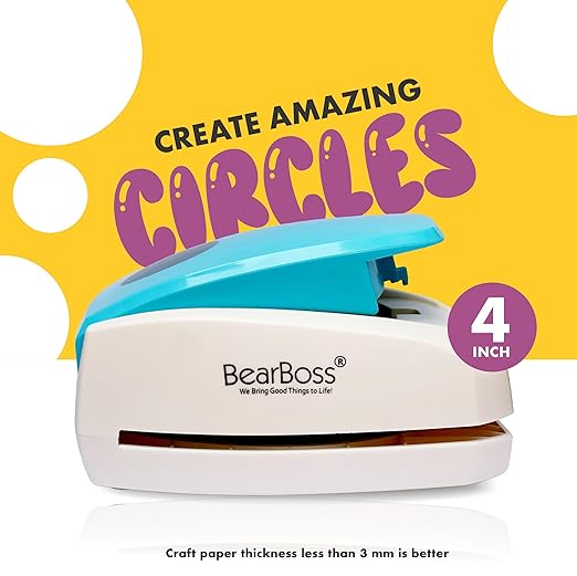 4 Inch Circle Punch, Hole Punch Shapes, Paper Punch Set - Image 5