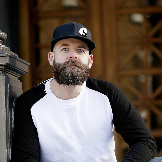Snapback Hats for Men Flat Bill Hats for Men Black SkullHat Flat Brim Hat Fitted Hats Baseball Caps