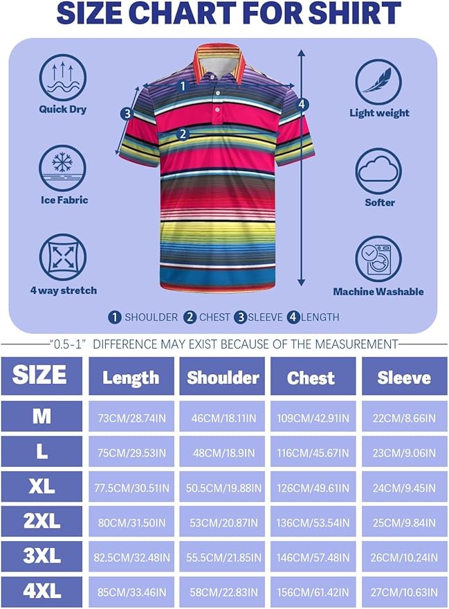 Mens Golf Shirts Golf Polo Shirts for Men Short Sleeve Polo Shirts Golf Gifts