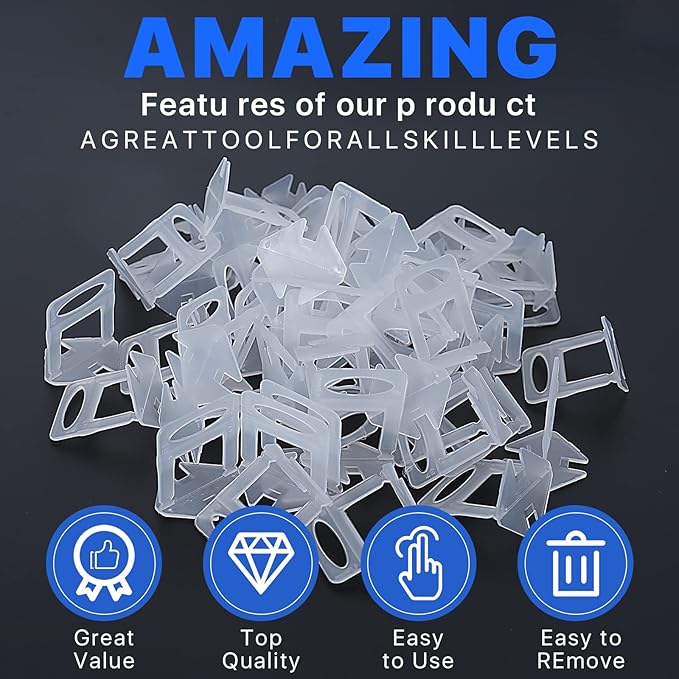 1100 Pcs Tile Leveling System Clips 1/16" - Image 3