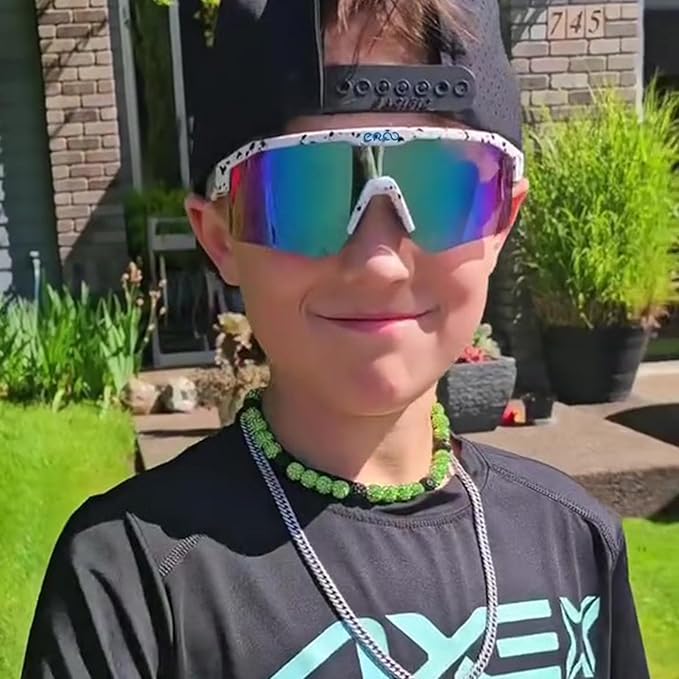 Eazyrun Youth Kids Polarized Sports Sunglasses for Age 8-12 Softball Baseball Cycling Glasses UV Protection for Girl Boy