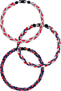 3 pcs Baseball Rope Necklaces, League Team Colors Braided Necklace, Baseball Team Gifts