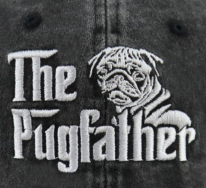 The Rodfather Pugfather Dogfather Grilfather Hats for Men, Adjustable Embroidered Dad Baseball Cap