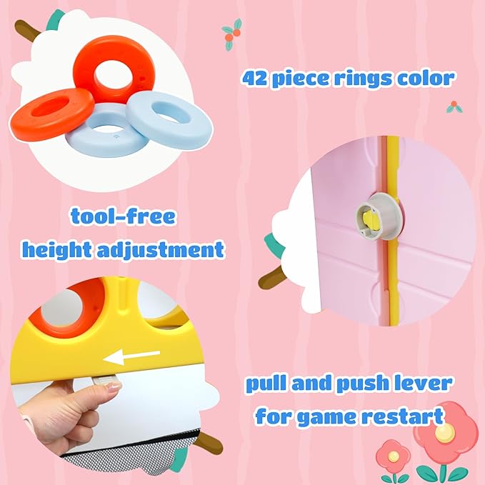 Ancaixin Giant 4 in-A-Row Connect Game Set, Adjustable Height Jumbo Yard Game - Image 5
