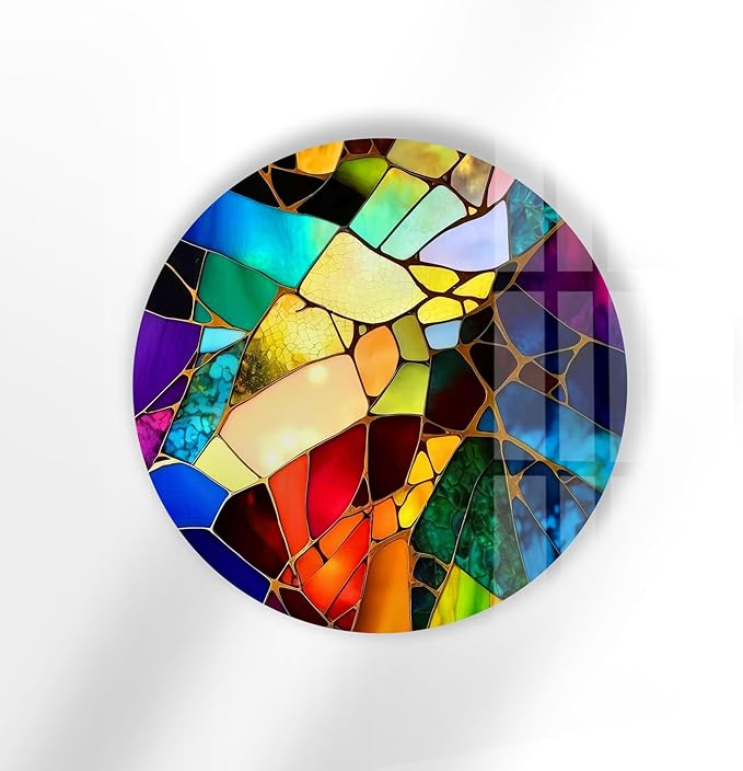 My Photostation.com 10'' Diameter Multicolor Round Stained Glass Wall Art - Image 7
