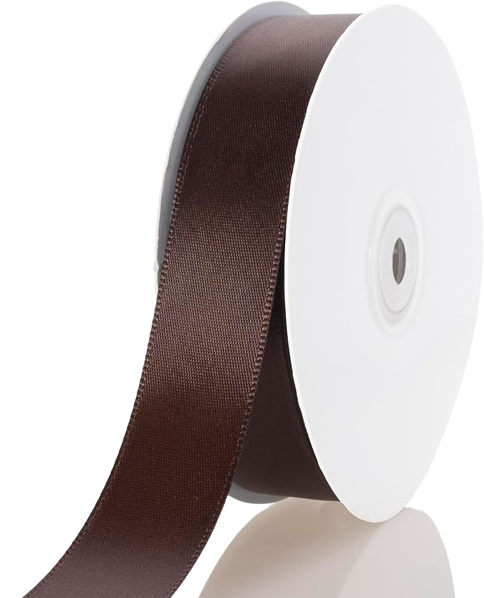 1 Inch Brown Ribbon, 50 Yards Craft Polyester Satin Ribbon Perfect by Unknown