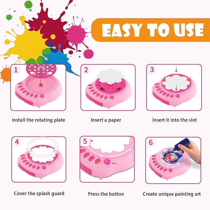 Paint Spin Art Machine Kit for Kids, Arts & Crafts Painting Spinner Toys Kits - Image 7