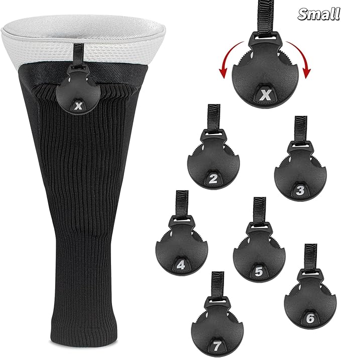 Golf Club Head Covers for Woods 3/4/5/6 Pieces Long Neck Mesh Sports Golf Club Headcovers Set with Interchangeable No. Tags 3 4 5 6 7 X Golf Accessories for Men Women
