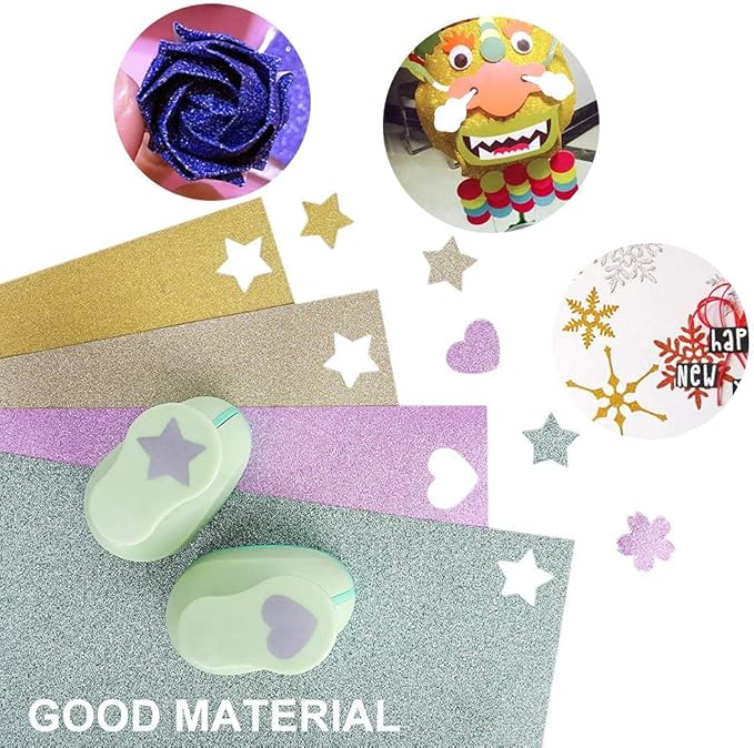 UCEC Glitter Cardstock Paper, 50 Sheets 10 Colors, 8.3 x 11.7 Inch - Image 6