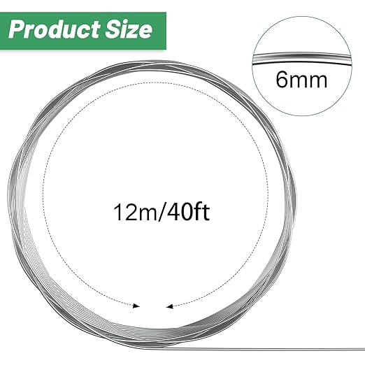 Pelopy Aluminum Wire 1/4 Inch Diameter Metal Wire 40 ft Armature Bendable - Image 2