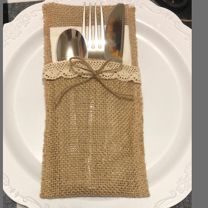 KINJOEK 4 Inch Wide 11 Yards Burlap Ribbon, Natural Jute Fabric Ribbon Crafts - Image 6