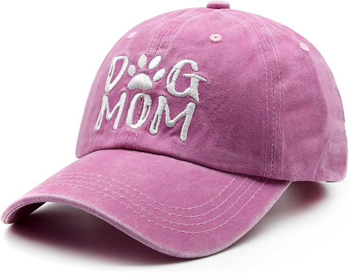 Waldeal Women's Embroidered Dog Mom Hat Adjustable Denim Baseball Cap