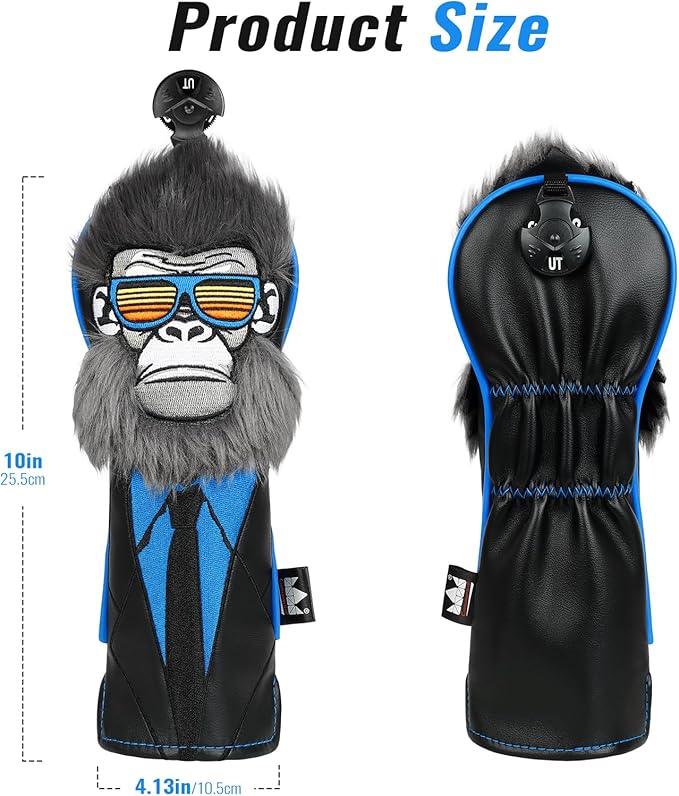 Craftsman Golf Gorilla with Suits Want to Take a Vacation 460CC Driver Headcover Fairway Wood Hybrid Blade Mallet Putter Cover Gift for Men