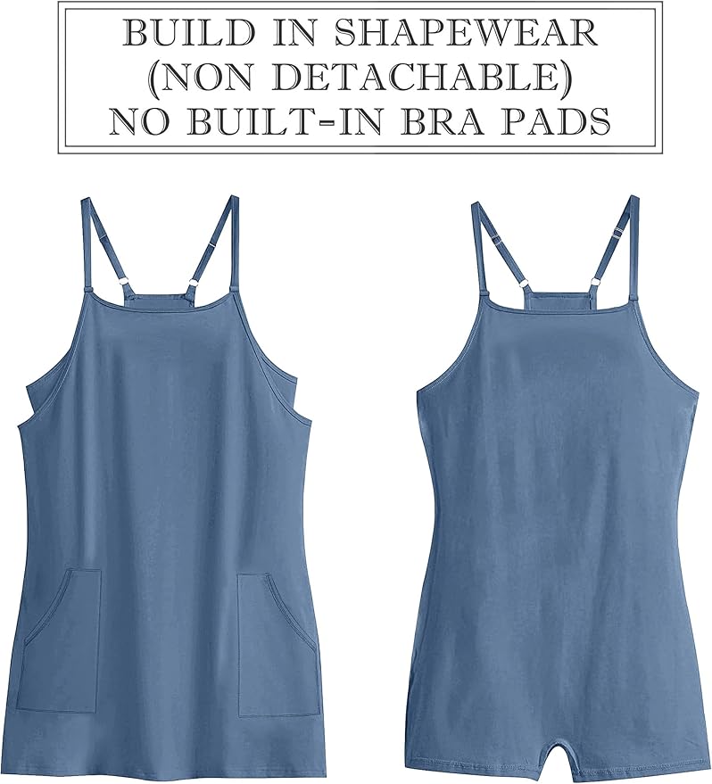 ANRABESS Women Summer Dress 2026 Beach Vacation Outfits Tennis Athletic Workout Romper Dress Built in Shorts Travel Clothes