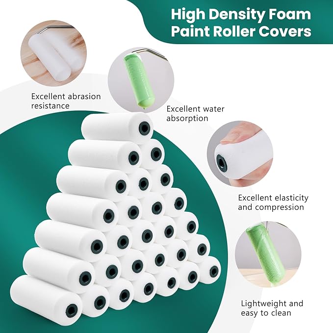 Foam Paint Roller, 28 Pack, 4 Inch Small Paint Roller Kit - Image 5