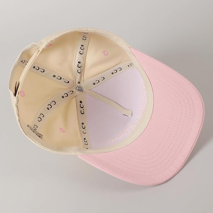 MIRMARU Two-Tone Vintage Canvas Trucker Hats for Men & Women, Adjustable Size Baseball Caps with Trendy Embroidered Design