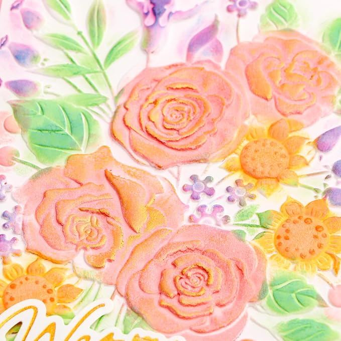 BAOFALI 3D Embossing Folder for Card Making, Rose Garden Clear Plastic Texture - Image 3