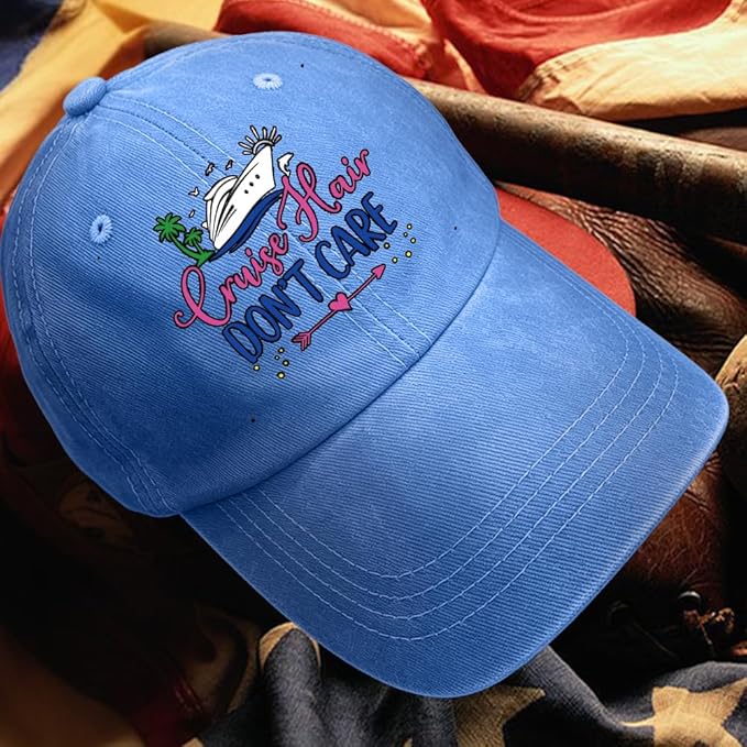 Cruise Adjustable Washed Cotton Baseball Cap, Funny Boat Retro Trucker Hat Gift for Men Women Dad Husband Crewman