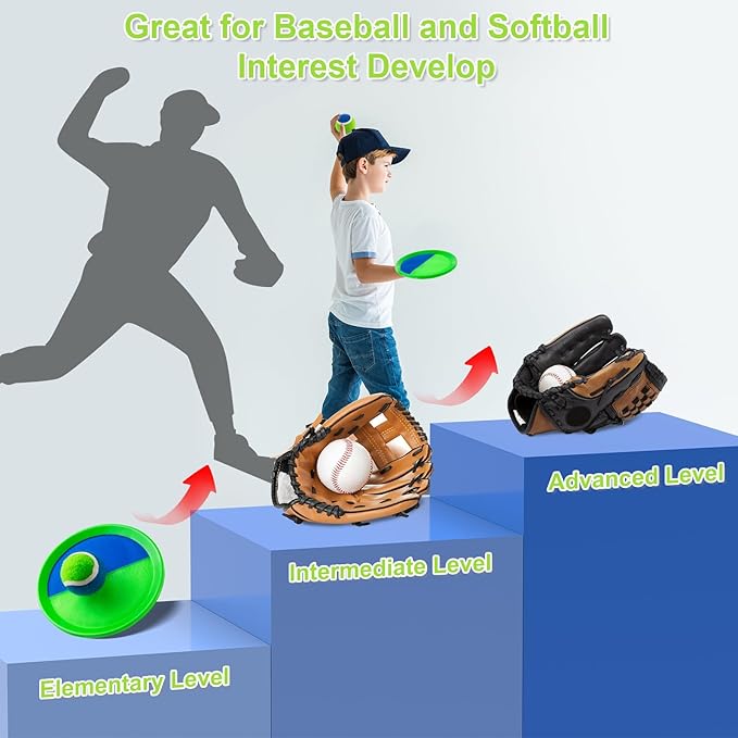 Ayeboovi Kids Outdoor Beach Pool Toys Toss and Catch Ball Set Upgraded Light UP - Image 3