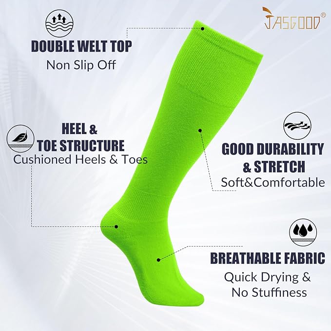 JASGOOD 2 Pack Baseball Socks and Belt Combo Set Softball Socks and Belts Elastic Waist Belt for Youth and Adult Boys