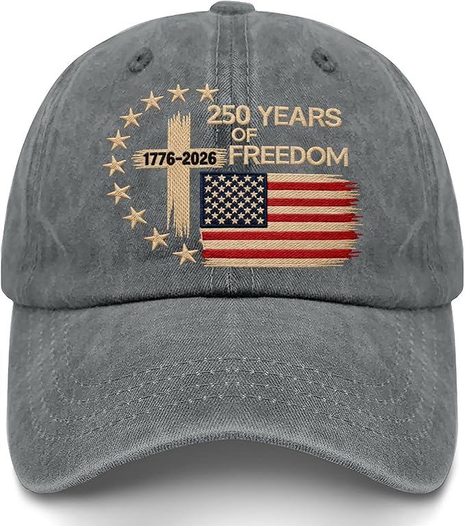 US 250 Years Freedoms 1776-2026 250th Birthday Embroidered Hats Garde Cap for Him