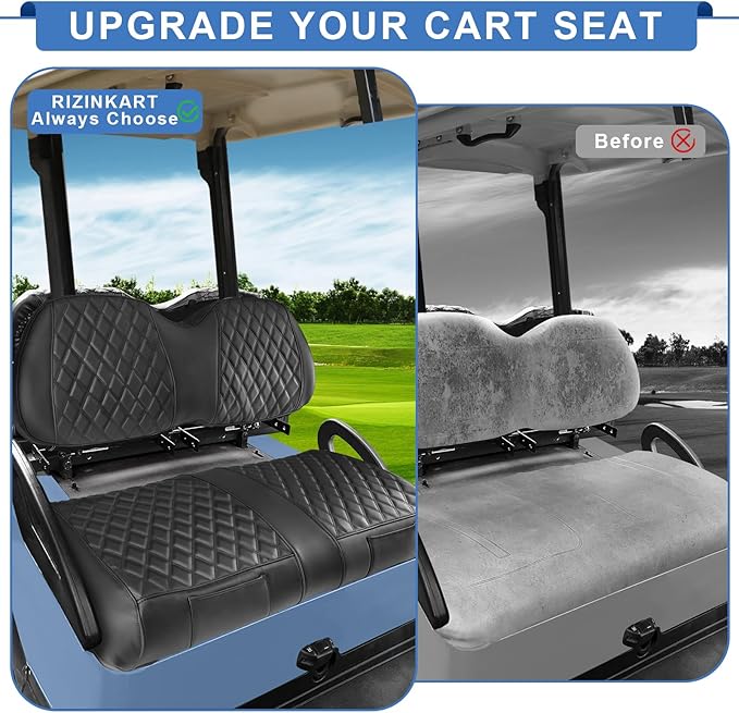 Club Car Precedent Seat Covers Perfect Appearance,Breahtable Leather,Durable Quality,Easy Installation,Economical Way to Upgrade Your Front Golf Cart Seat Covers Club Car