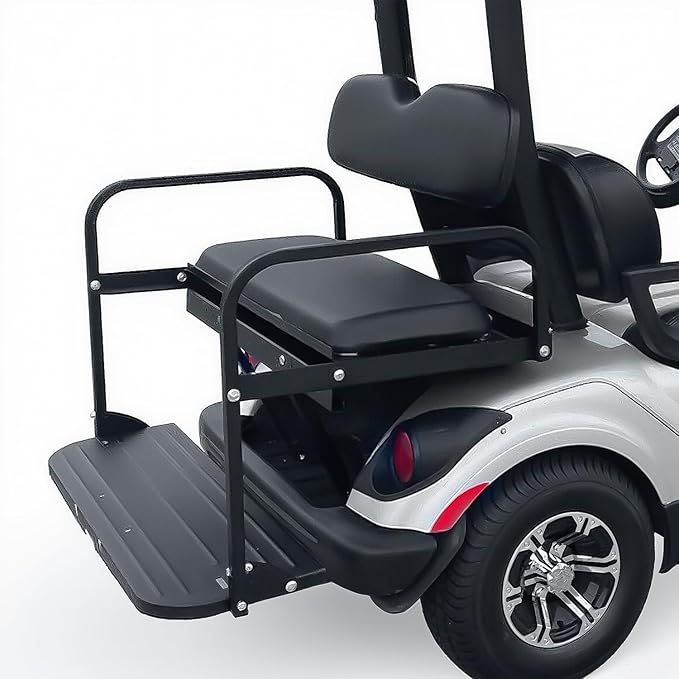 ECOTRIC Golf Cart Rear Seat Kit Compatible with 2007-2016 Yamaha Drive G29 Flip Up Folding down Back Seat Black