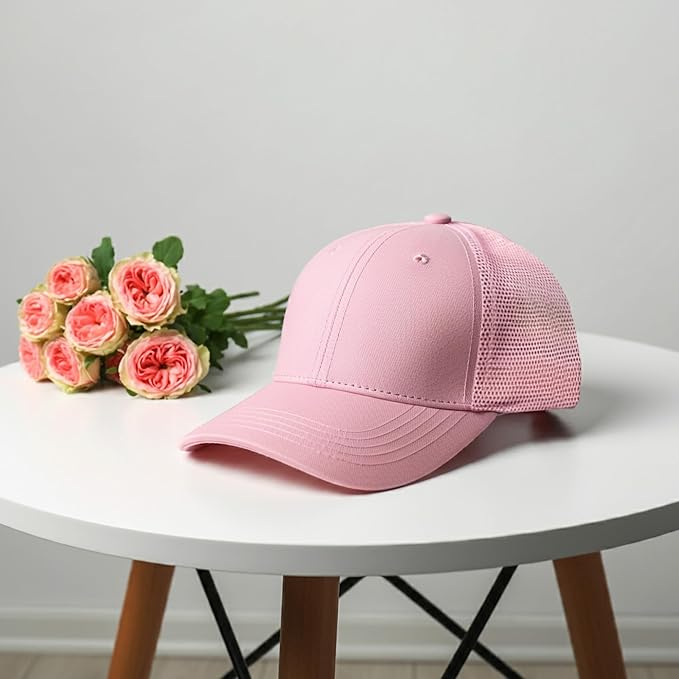 Falari Trucker Hat Baseball Cap Structured Plain Design 6 Panel, Adjustable Size