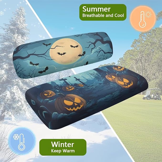 Yewatlles Vintage Eagle Glacier Two Piece Golf Cart Seat Towel Cover with Holes Outdoor Sports Club Car Seat Blanket Protector Portable Car Protective Accessories