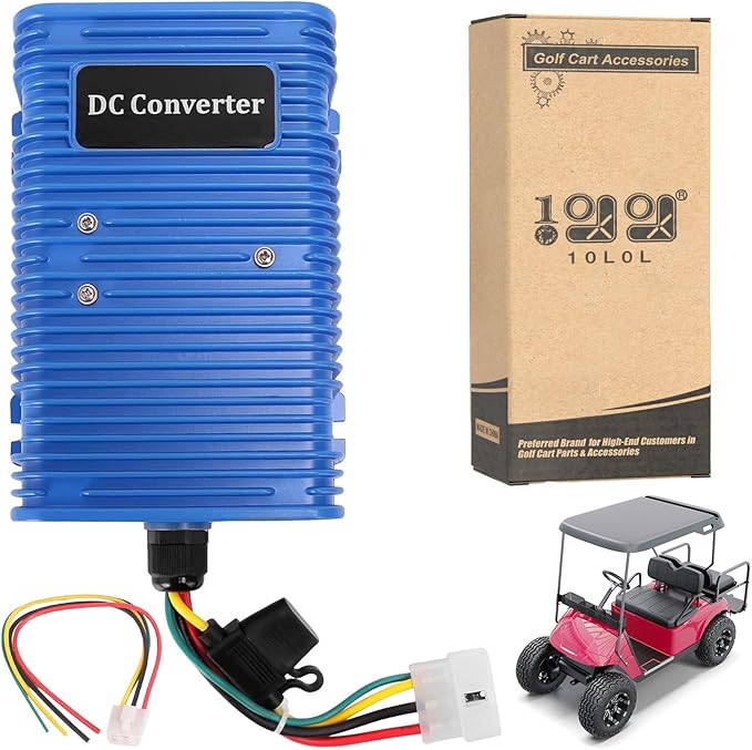 10L0L Golf Cart Voltage Reducer 36V 48V to 12V 30A 350W, Universal DC Step Down Converter, Regulator,Transformer for Yamaha EZGO Club Car（Blue）